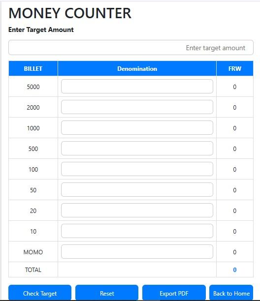 Online Money Counter